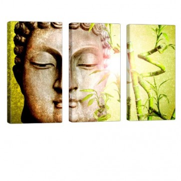 Buddha Shine Leinwanddruck 3x 40x80cm