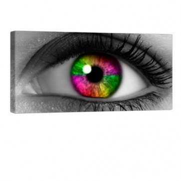 Colorful Eye Leinwand Bild 100x50cm