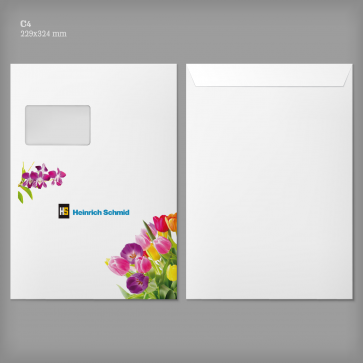Blume - Briefhülle C4 mit Fenster - 4/0-farbig