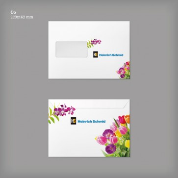Blume - Briefhülle C5 mit Fenster - 4/4-farbig