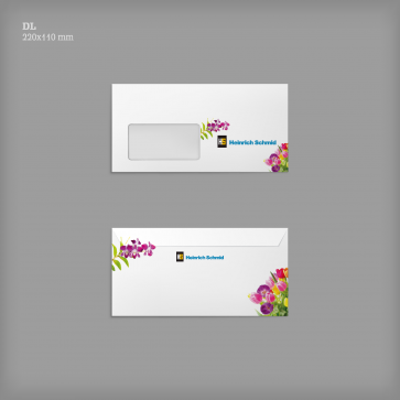 Blume - Briefhülle DIN Lang mit Fenster - 4/4-farbig