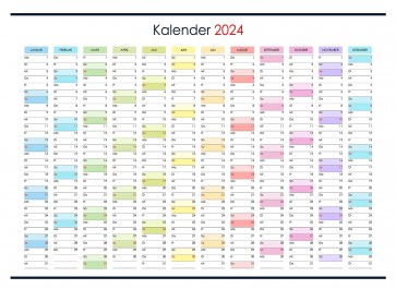 personalisierbarer Wandkalender 2024 farbig