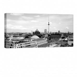 Grey Berlin Leinwand Bild 100x50cm