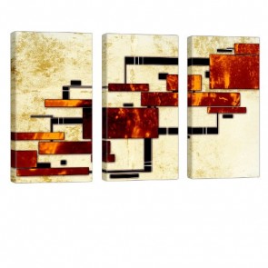 Modern Squares Leinwanddruck 3x 40x80cm