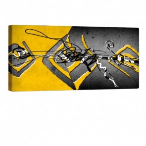 Interleaved Yellow Leinwand Bild 100x50cm