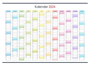 personalisierbarer Wandkalender 2024 farbig