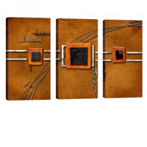 Cited Squares Leinwand Bild 3x 40x80cm