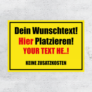 reproplan-Warnbeschilderung mit eigenem Tex