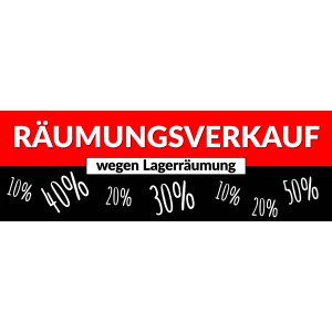Räumungsverkauf wegen Lagerräumung in unterschiedlichen Größen