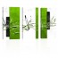 Green Square LEINWANDDRUCK 3x 60x120cm Abstrakt Bild auf Keilrahmen